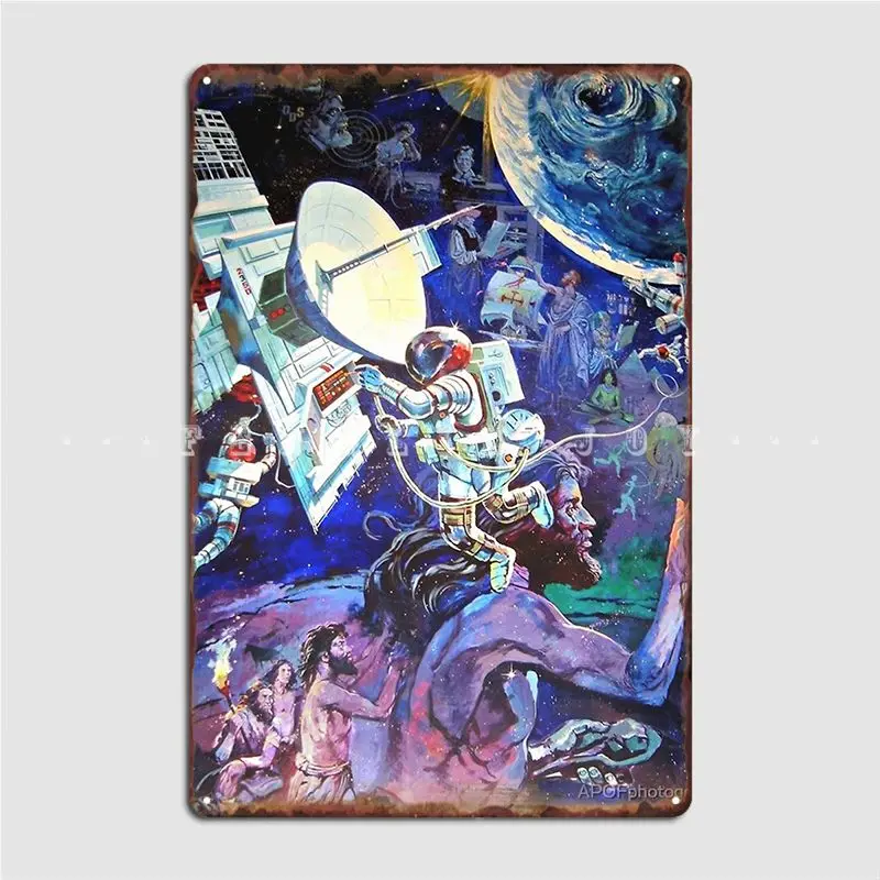 Home Cinema Wall Design - Spaceship Earth Mural Metal Sign Cinema