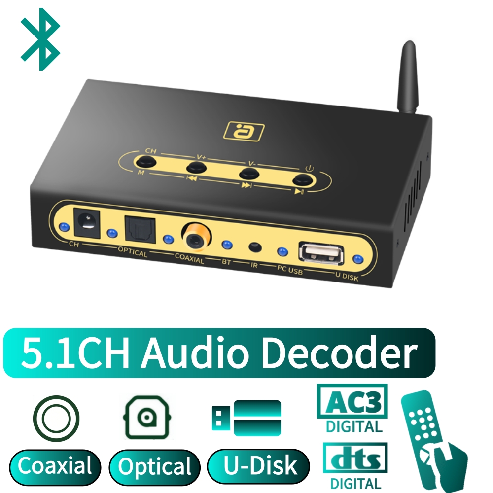 Surround Sound Decoder - DA720 5.1CH Audio Decoder Bluetooth 5.0