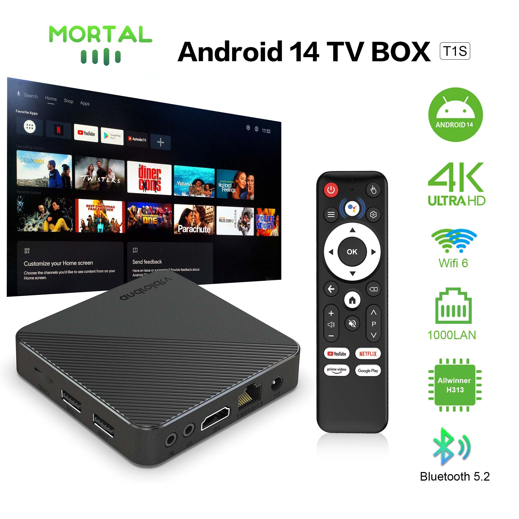 Home Cinema Kit - Android14 TV Box Smart Home Theater
