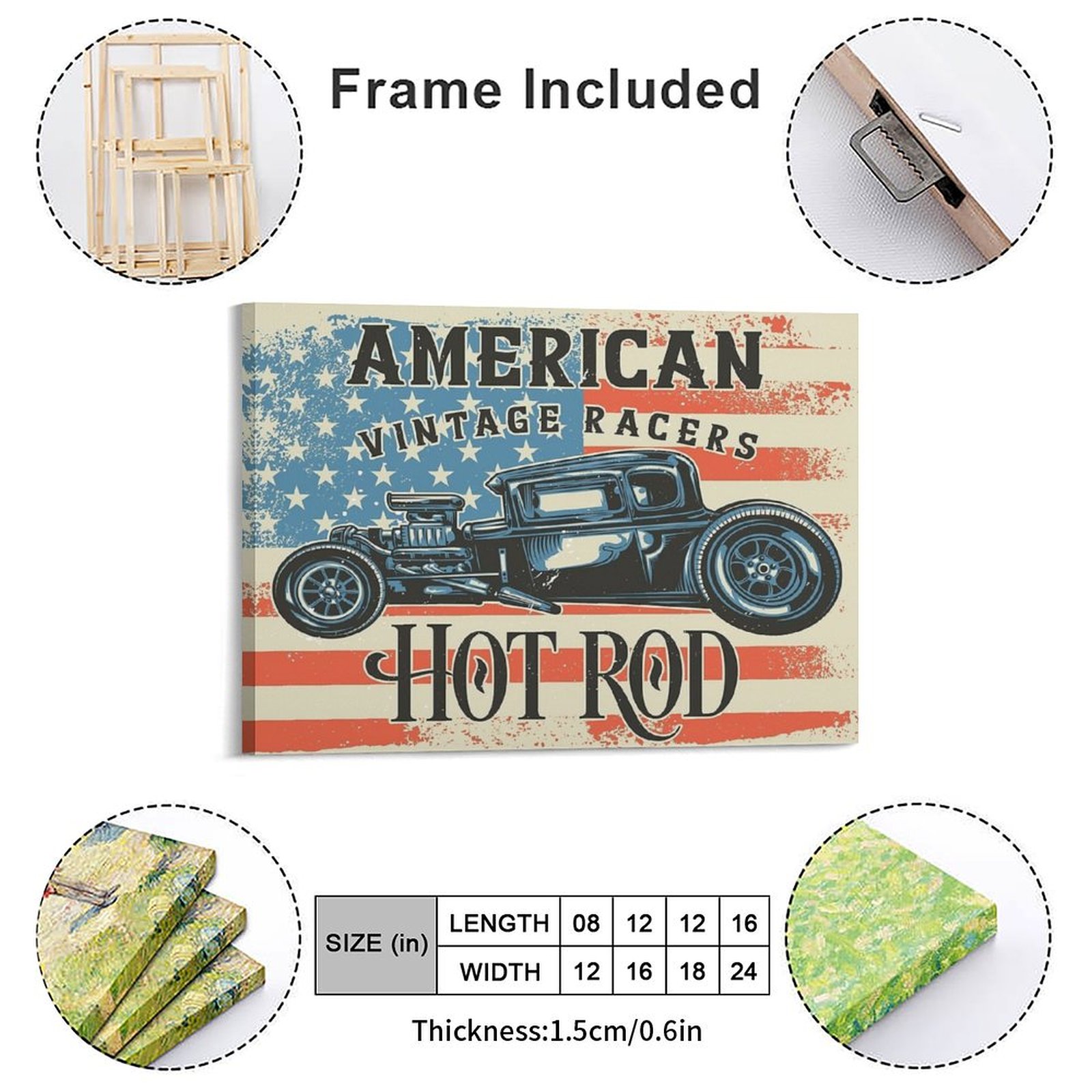 American Hot Rod Canvas Painti - đánh giá và giá Home Cinema Wall Design
