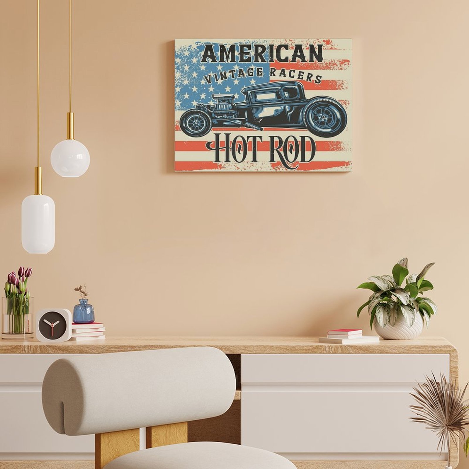 American Hot Rod Canvas Painti - đánh giá và giá Home Cinema Wall Design