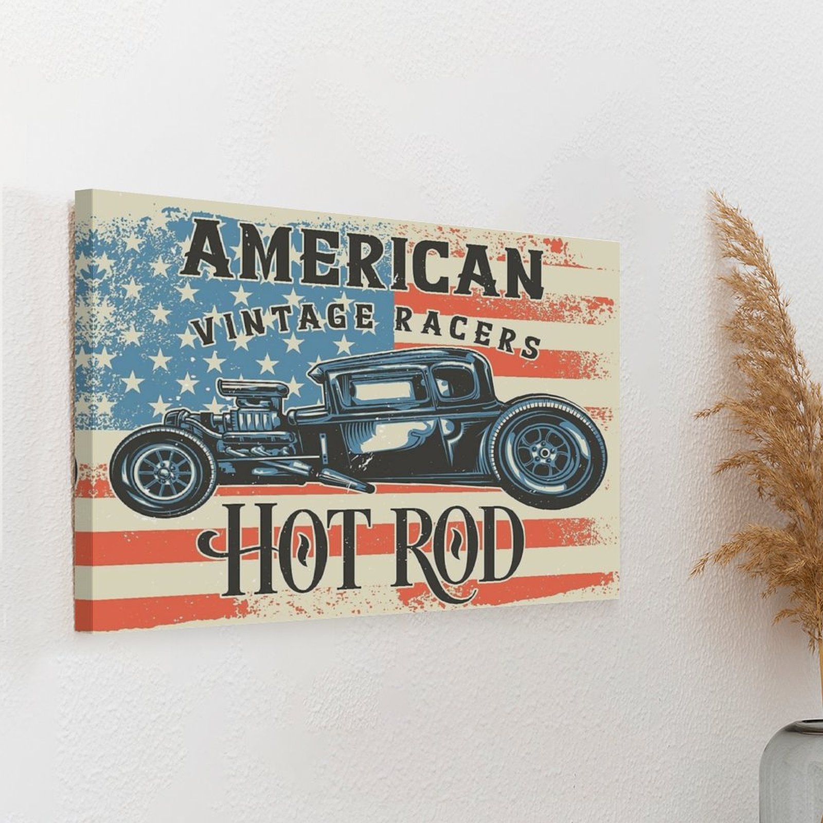 American Hot Rod Canvas Painti - đánh giá và giá Home Cinema Wall Design