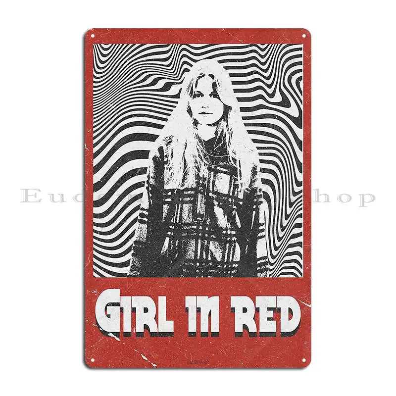 Girl In Red Retro Metal Plaque - đánh giá và giá Home Cinema Wall Design