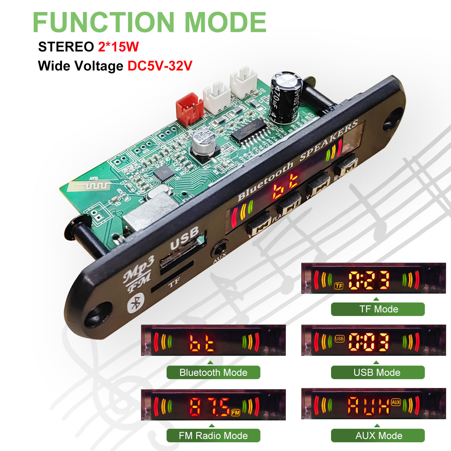 DC 5V-32V 30W Bluetooth5.0 Amp - đánh giá và giá Surround Sound Decoder