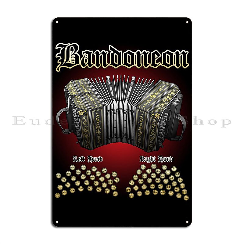 Bandoneon Metal Plaque Poster  - đánh giá và giá Home Cinema Wall Design