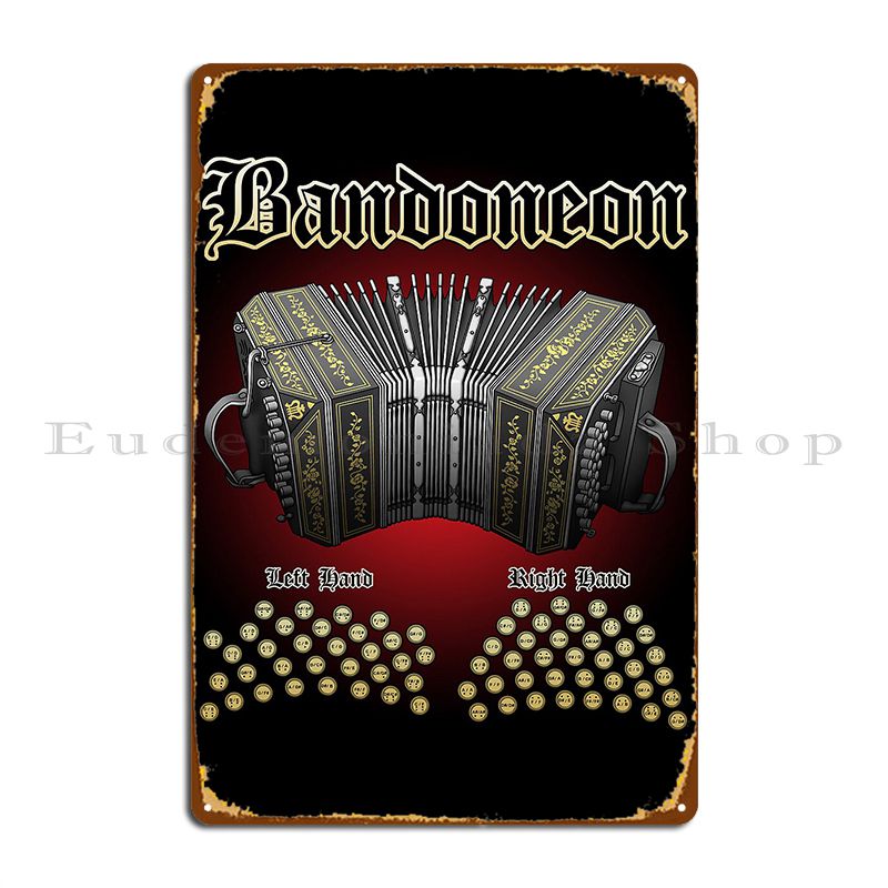 Bandoneon Metal Plaque Poster  - đánh giá và giá Home Cinema Wall Design
